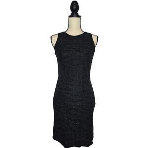 JMD New York Vintage Black Sequin Beaded Zebra Sheath Cocktail Dress Size 4 NWT